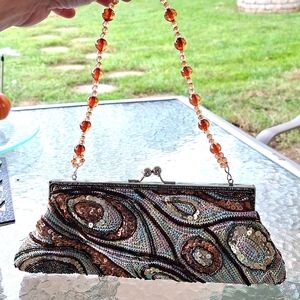 Small Brown Clutch Can Be Used With Or Without The Strap. It's So Cute!